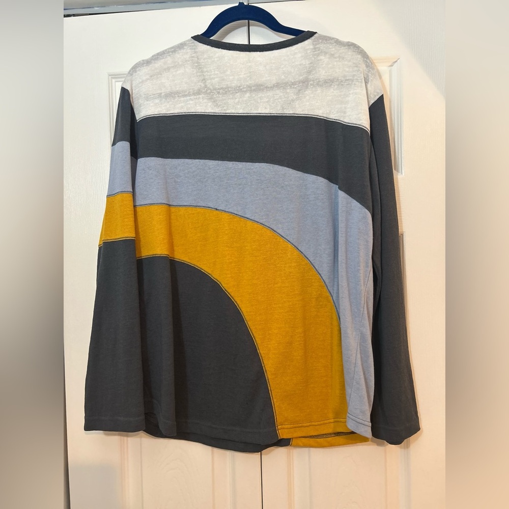 Cotton Bleu Colorblock Long Sleeve Top – Size Large - Picture 6 of 6